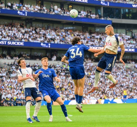 Tottenham Hotspur v Everton Premier League Richarlison of Tottenham Hotspur heads at goal during the Premier League match at Tottenham Hotspur Stadium, London 24 05 2026 UK Newspapers OUT Copyright: xGraemexWilcocksonx FIL-23469-0040