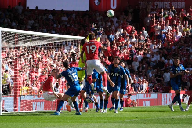 NOTTINGHAM, ENGLAND - May 24 : Dorde Petrovic of Bournemouth in action during the Premier league football match between Nottingham Forest and Bournemouth at the City Ground on May 24, 2026 in Nottingham, England. Copyright: xPaulxBonserx xSportsxPressxPhotox Sportspressphoto_154108