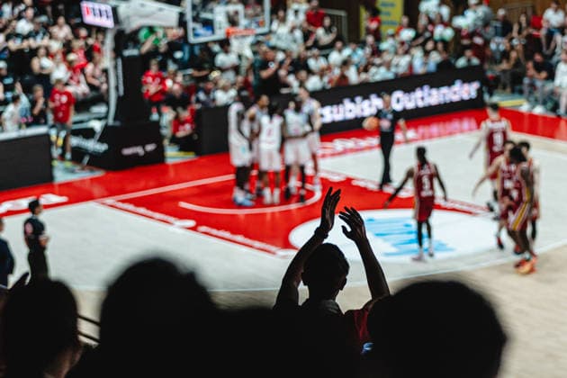 easyCredit Basketball Bundesliga, 4 Playoff Quarterfinals Fitness First Baskets Würzburg vs Telekom Baskets Bonn, 24 05 2026 The Würzburg fans are highly satisfied easyCredit Basketball Bundesliga, 4 Playoff Quarterfinals Fitness First Baskets Würzburg vs Telekom Baskets Bonn, 24 05 2026, Tectake Arena Würzburg Copyright: xBEAUTIFULxSPORTS Derixx
