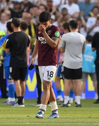 Mateus Fernandes of West Ham United at the end of the match West Ham United v Leeds United, Premier League, Football, London Stadium, London, UK - 24 May 2026London London Stadium United Kingdom EDITORIAL USE ONLY No use with unauthorised audio, video, data, fixture lists, club league logos or live services. Online in-match use limited to 120 images, no video emulation. No use in betting, games or single club league player publications.  Copyright: xAlanxWalter Shutterstockx 16889881aq