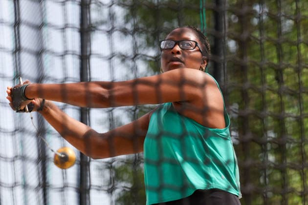 Fränkisch Crumbach on May 24, 2026 Hammer Throw Meeting in Fränkisch Crumbach , HAM Women, women A , age group from 2003 v l , BADLEY CASTELLO, Jordana CAN Canada in aktion, in action, Copyright: JoaquimxFerreira