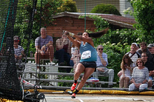 Fränkisch Crumbach on May 24, 2026 Hammer Throw Meeting in Fränkisch Crumbach , HAM Women, women A , age group from 2003 v l , WEIR, Jilian CAN Canada in aktion, in action, Copyright: JoaquimxFerreira