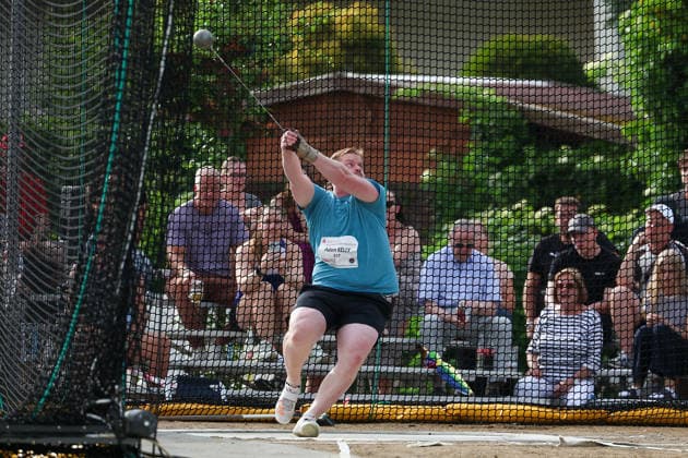 Fränkisch Crumbach on May 24, 2026 Hammer Throw Meeting in Fränkisch Crumbach , HAM, Men A, age group from 2003 v l , KELLY, Adam EST Estonia in aktion, in action, Copyright: JoaquimxFerreira