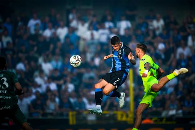 Club Brugge v KAA Gent - Jupiler Pro League Champions Play-Off BRUGGE, BELGIUM - MAY 24 : Tresoldi Nicolo forward of Club Brugge scoring a goal (4-0) during the Jupiler Pro League Champions Play-Off match between Club Brugge and KAA Gent on May 24, 2026 in Brugge, Belgium, 24 05 2026 Brugge Belgium  Copyright: xTomasxSiskx