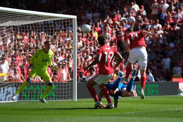 NOTTINGHAM, ENGLAND - May 24 : Chris Wood of Nottingham Forest seen in action during the Premier league football match between Nottingham Forest and Bournemouth at the City Ground on May 24, 2026 in Nottingham, England. Copyright: xPaulxBonserx xSportsxPressxPhotox Sportspressphoto_154177