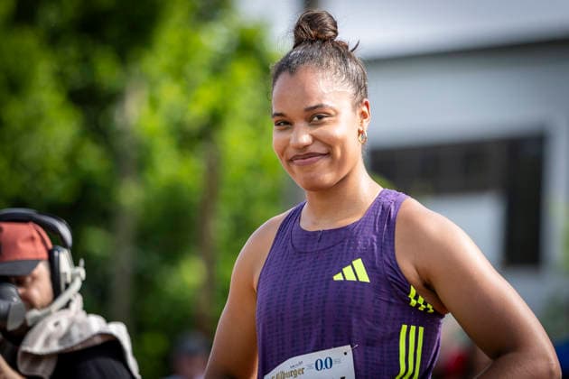 REHLINGEN , GERMANY - MAY 24: Yemisi Mabry (GER MTG Mannheim) during the 61. Internationales Pfingstsportfest on 24.05.2026 at the Bungertstadion in Rehlingen-Siersburg (Saarland Deutschland). Saarland Deutschland Copyright: xLeahxKohringx