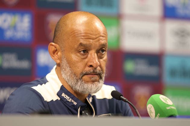 LONDON, ENGLAND, MAY 24: West Ham United manager Nuno Espiritu Santo during the post match press conference, PK, Pressekonferenz during the Premier League match between West Ham United and Leeds United at London Stadium on May 24th, 2026 in London, England (Photo by Alexander Canillas Sports Press Photo) Copyright: xAlexanderxCanillas SPPx Sportspressphoto_154210