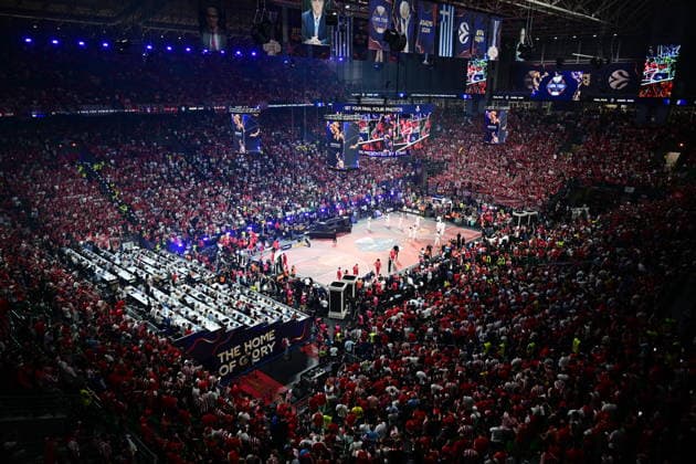 Olympiacos Piraeus v Real Madrid Euroleague Final Four general view of Telekom Center Athens during the Euroleague match, Final Four, Final game between Olympiacos Piraeus v Real Madrid played at ATHENS Telekom Center Athens Stadium on May 24nd 2026 in Athens Greece Athens Greece Basketball Copyright: xAgenciaxLOFx