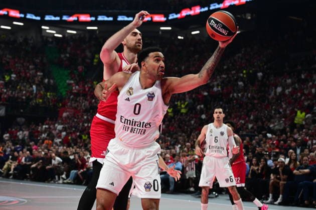 Olympiacos Piraeus v Real Madrid Euroleague Final Four Trey Lyles of Real Madrid during the Euroleague match, Final Four, Final game between Olympiacos Piraeus v Real Madrid played at ATHENS Telekom Center Athens Stadium on May 24nd 2026 in Athens Greece Athens Greece Basketball Copyright: xAgenciaxLOFx
