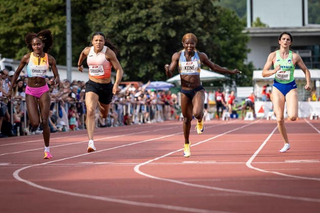 REHLINGEN , GERMANY - MAY 24: Maboundou Koné (CIV Elfenbeinküste) takes the win over 100m during the 61. Internationales Pfingstsportfest on 24.05.2026 at the Bungertstadion in Rehlingen-Siersburg (Saarland Deutschland). Saarland Deutschland Copyright: xLeahxKohringx