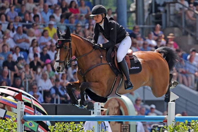 Sophie Hinners GER with horse Iron Dames Singclair, 3rd place, Rolex Grand Slam of Show Jumping, show jumping competition with two rounds and jump-off, World Equestrian Festival, TSCHIO Aachen 2026, TSCHIO instead of CHIO 2026, Aachener Soers, May 22 to 24, 2026, equestrian sport, May 24, 2026, Aachener Soers Germany
