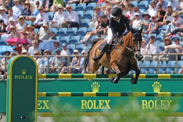 Sophie Hinners GER with horse Iron Dames Singclair, 3rd place, Rolex Grand Slam of Show Jumping, show jumping competition with two rounds and jump-off, World Equestrian Festival, TSCHIO Aachen 2026, TSCHIO instead of CHIO 2026, Aachener Soers, May 22 to 24, 2026, equestrian sport, May 24, 2026, Aachener Soers Germany