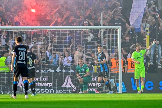 Club Brugge v KAA Gent - Jupiler Pro League Champions Play-Off BRUGGE, BELGIUM - MAY 24 : Tresoldi Nicolo forward of Club Brugge scoring a goal during the Jupiler Pro League Champions Play-Off match between Club Brugge and KAA Gent on May 24, 2026 in Brugge, Belgium, 24 05 2026 Brugge Belgium  Copyright: xJanxDexMeuleneirx