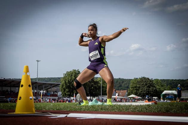 REHLINGEN , GERMANY - MAY 24: Yemisi Mabry (GER MTG Mannheim) during the 61. Internationales Pfingstsportfest on 24.05.2026 at the Bungertstadion in Rehlingen-Siersburg (Saarland Deutschland). Saarland Deutschland Copyright: xLeahxKohringx