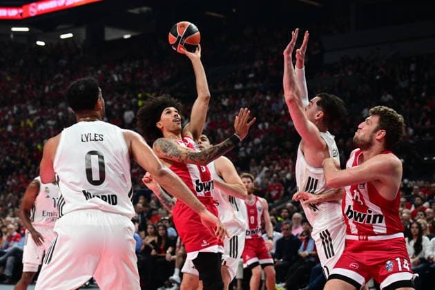 Olympiacos Piraeus v Real Madrid Euroleague Final Four Tyson Ward of Olympiacos during the Euroleague match, Final Four, Final game between Olympiacos Piraeus v Real Madrid played at ATHENS Telekom Center Athens Stadium on May 24nd 2026 in Athens Greece Athens Greece Basketball Copyright: xAgenciaxLOFx