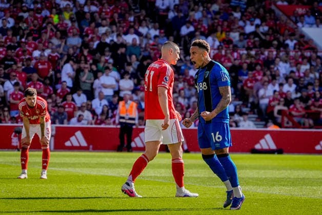 Nottingham Forest v Bournemouth - Premier League Marcus Tavernier of Bournemouth celebrates his goal to make it 1-1 during the Premier League match between Nottingham Forest and Bournemouth at City Ground in Nottingham, United Kingdom, on May 24, 2026. Nottingham United Kingdom  Copyright: xNewsxImagesx originalFilename:cosgrove-premierl260524_nplea.jpg