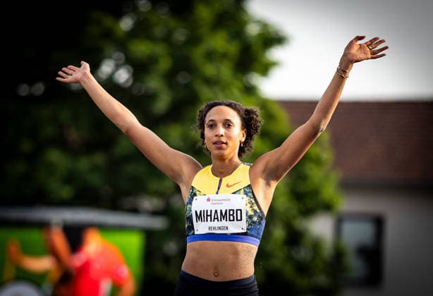 61 International Whitsun Sports Festival Rehlingen Siersburg, 24 05 2026 Malaika Mihambo GER LG Kurpfalz is delighted after her 6.82 meters in the sixth and final attempt in the womens long jump competition Mihambo finally wins by one centimetre in a thrilling and exciting competition 61 International Whitsun Sports Festival on 24 05 2026 at the Bungert Stadium in Rehlingen Siersburg Saarland Copyright: xBEAUTIFULxSPORTS R.xSchmittx