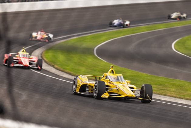 May 24, 2026, Indianapolis, Indiana, USA: SCOTT MCLAUGHLIN (3) Team Penske races out of turn four during the 110th running of the Indianapolis 500 on May 24th, 2026 at the Indianapolis Motor Speedway in Indianapolis, Indiana. Indianapolis USA - ZUMAs355 20260524_zsp_s355_047 Copyright: xJustinxSickingx