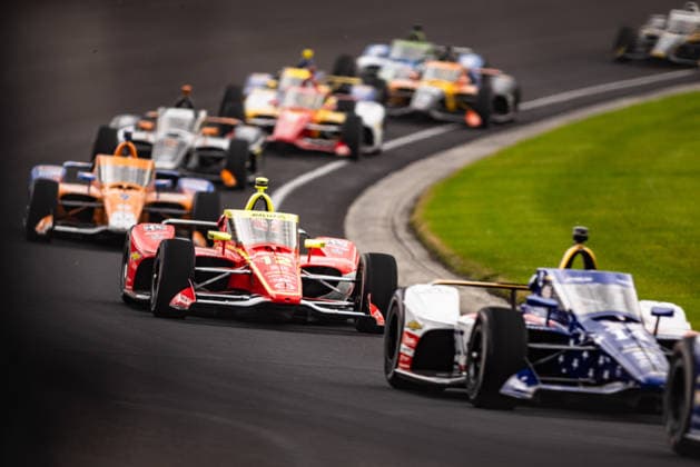 May 24, 2026, Indianapolis, Indiana, USA: DAVID MALUKAS (12) Team Penske makes his way through turn four after a caution flag, during the 110th running of the Indianapolis 500 on May 24th, 2026 at the Indianapolis Motor Speedway in Indianapolis, Indiana. Indianapolis USA - ZUMAs355 20260524_zsp_s355_010 Copyright: xJustinxSickingx