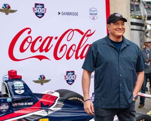 May 24, 2026, Speedway, Indiana, USA: BRENDAN FRASER poses for a photo on the red carpet prior to the start of the 110th Indianapolis 500 at Indianapolis Motor Speedway. Speedway USA - ZUMAw173 20260524_zsp_w173_096 Copyright: xLukexWelshx