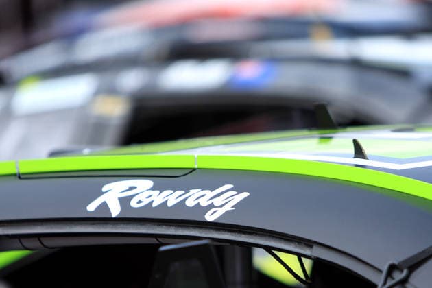CHARLOTTE, NC - MAY 24: Kyle Busch s nickname Rowdy is displayed on the name rail of Ty Gibbs ( 54 Joe Gibbs Racing Monster Energy Toyota) car honoring the late Kyle Busch on the race car prior to the running of the NASCAR, Motorsport, USA Cup Series Coca-Cola 600 on May 24, 2026 at Charlotte Motor Speedway in Charlotte, NC. (Photo by Jeff Robinson Icon Sportswire) AUTO: MAY 24 NASCAR Cup Series Coca-Cola 600 EDITORIAL USE ONLY Icon2605245814600