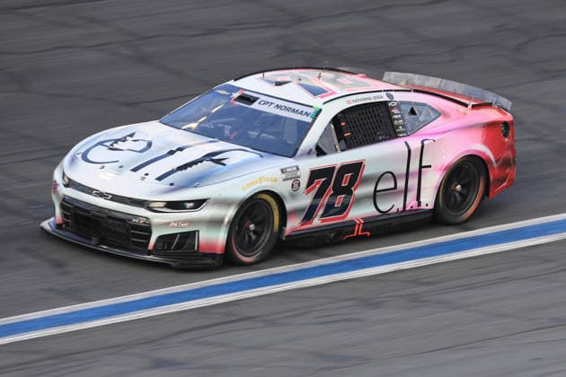 CHARLOTTE, NC - MAY 24: Katherine Legge ( 78 Live Fast Motorsports e.l.f. Cosmetics Chevrolet) races into turn 3 during the running of the NASCAR, Motorsport, USA Cup Series Coca-Cola 600 on May 24, 2026 at Charlotte Motor Speedway in Charlotte, NC. (Photo by Jeff Robinson Icon Sportswire) AUTO: MAY 24 NASCAR Cup Series Coca-Cola 600 EDITORIAL USE ONLY Icon2605247169600