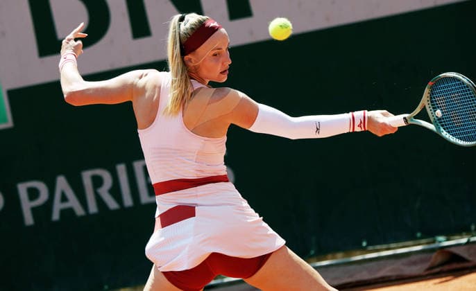 TENNIS - French Open 2026 PARIS,FRANCE,25.MAY.26 - TENNIS - WTA, Tennis Damen Tour, French Open, Roland Garros, Grand Slam. Image shows Rebecca Sramlkova (SVK).  GEPAxpictures xMatthiasxHauer