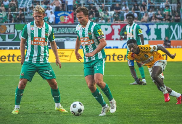 Football Austria, Admiral Bundesliga European Cup Playoff Final ECL 2025 2026, SK Rapid Vienna vs SV Oberbank Ried Allianz Stadium Weststadion, Vienna Hütteldorf Matthias Seidl Copyright: xLukasxBierederx