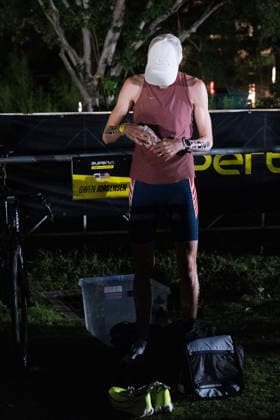 May 25, 2026: Gwen Jorgensen (203) enters early morning bike transition before the start of the SuperTri womens Pro Sprint. Austin, Texas. CSM. Austin United States of America - ZUMAc04_ 20260525_faf_c04_001 Copyright: xMarioxCantux
