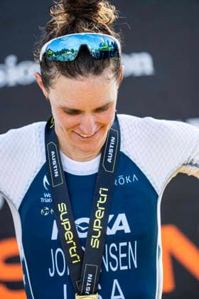 May 25, 2026: Gwen Jorgensen (203) finishing first place womens Pro Sprint at the SuperTri. Austin, Texas. CSM. Austin United States of America - ZUMAc04_ 20260525_faf_c04_012 Copyright: xMarioxCantux
