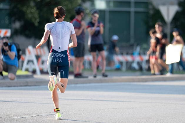 May 25, 2026: Gwen Jorgensen (203) leading the womens Pro Sprint run at the SuperTri. Austin, Texas. CSM. Austin United States of America - ZUMAc04_ 20260525_faf_c04_015 Copyright: xMarioxCantux