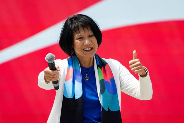 May 25, 2026, Toronto, On, CANADA: Olivia Chow, Mayor of Toronto, speaks during a FIFA World Cup, WM, Weltmeisterschaft, Fussball Trophy Tour event at Nathan Phillips Square in Toronto on Monday, May 25, 2026. Canada News - May 25, 2026  - ZUMAc35_ 20260525_zaf_c35_053 Copyright: xArlynxMcadoreyx