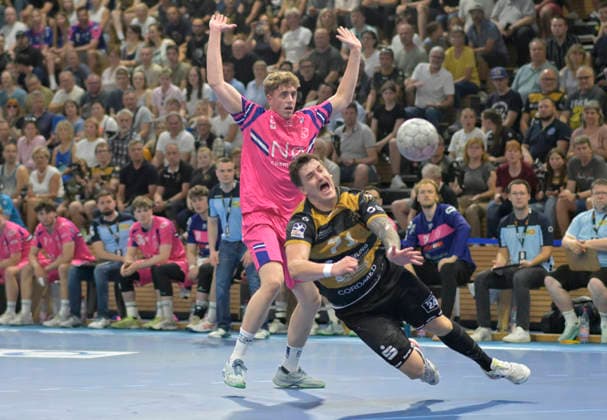 25 05 2026, Dresdens Oliver Seidler successful, Handball, 2 Bundesliga, HC ELbflorenz Dresden TSV Bayer Dormagen, c Dresden