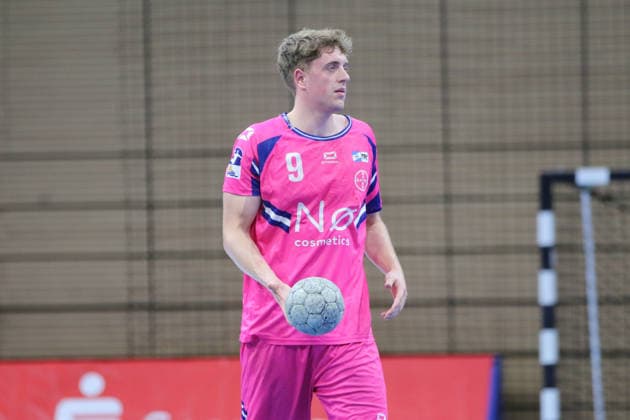 25 05 2026 Handball Men 2025 2026 2 Handball Bundesliga 32 Matchday HC Elbflorenz 2006 TSV Bayer Dormagen BallsportArena Dresden Florian Boehnert Dormagen, 9, pink on the ball Dresden Saxony Germany