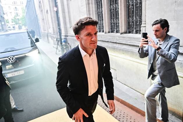 Club s Christos Tzolis arrives for the Pro League Awards 2026, for the best players in the 1st and 2nd divisions of the 2025-2026 Belgian soccer championships, on Monday 25 May 2026, in Antwerp. DIRKxWAEM  x175055023x