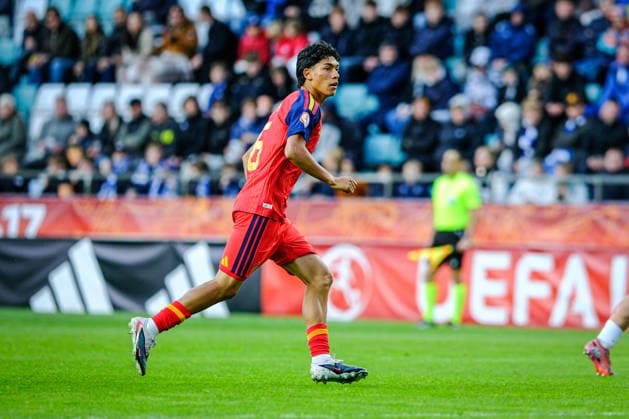 UEFA Under-17 European Championship, EM, Europameisterschaft Estonia 2026 Ian Mencia in action during the UEFA Under-17 European Championship Group-A match between Estonia U-17 vs Spain U-17 national teams, Tallinn Estonia 25.05.2026 Tallinn A Le Coq Arena Estonia Copyright: xMaurixLevandix