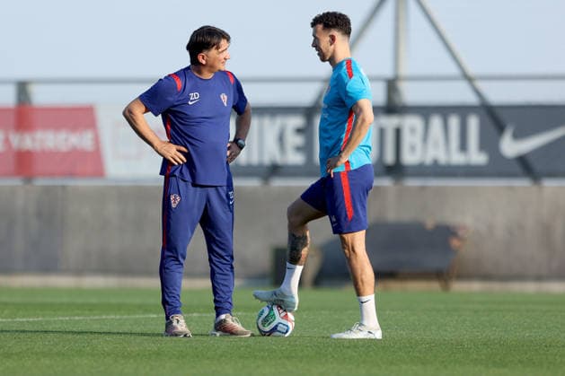 Croatia national football team trains in Rijeka ahead of 2026 World Cup Head coach Zlatko Dalic and Ivan Perisic of Croatia during a training session at Rujevica Stadium on May 25, 2026 in Rijeka, Croatia as preparations begin for the 2026 FIFA World Cup, WM, Weltmeisterschaft, Fussball The Croatian national football team is holding early training camps and friendly matches ahead of their departure for the United States.  NelxPavletic PIXSELL