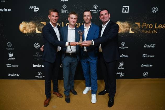 KV Kortrijk wins Community Project of the Season during the Pro League Awards 2026, for the best players in the 1st and 2nd divisions of the 2025-2026 Belgian soccer championships, on Monday 25 May 2026, in Antwerp. EMILExWINDAL  x175058186x