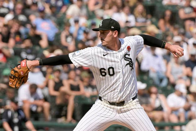 Chicago White Sox pitcher Bryan Hudson (60) throws against the Minnesota Twins during the eighth inning at Rate Field in Chicago, IL on Monday, May 25, 2026. Sox defeated the Twins 3-1.  CHI20260525145 MARKxBLACK