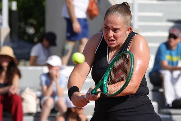 Jelena Ostapenko, LAT, during first round of 2026 French Open at Roland Garros, Paris, 25 05 2026