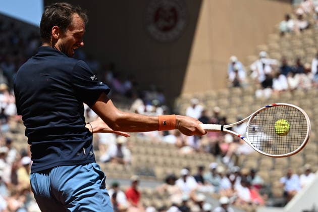 2026 French Open (Roland-Garros) - Day 3 PARIS, FRANCE - MAY 26: Daniil Medvedev in action against Adam Walton (not seen) of Australia during a first-round men s singles match on the third day of the French Open (Roland Garros) in Paris, France, on May 26, 2026. Burak Akbulut Anadolu Paris France. Editorial use only. Please get in touch for any other usage.  Copyright: x2026xAnadoluxBurakxAkbulutx