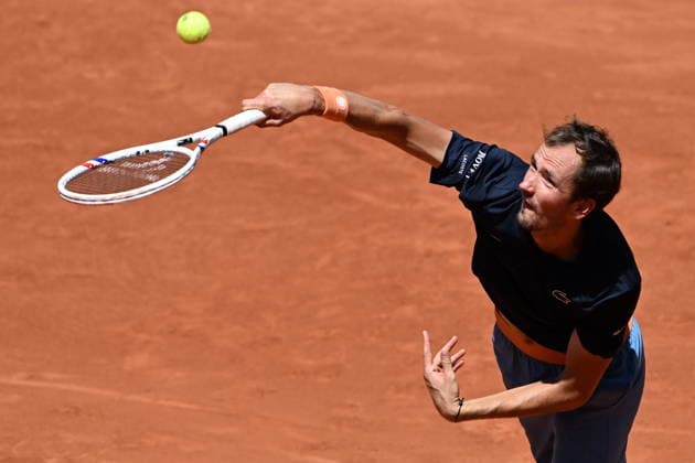 2026 French Open (Roland-Garros) - Day 3 PARIS, FRANCE - MAY 26: Daniil Medvedev in action against Adam Walton (not seen) of Australia during a first-round men s singles match on the third day of the French Open (Roland Garros) in Paris, France, on May 26, 2026. Burak Akbulut Anadolu Paris France. Editorial use only. Please get in touch for any other usage.  Copyright: x2026xAnadoluxBurakxAkbulutx