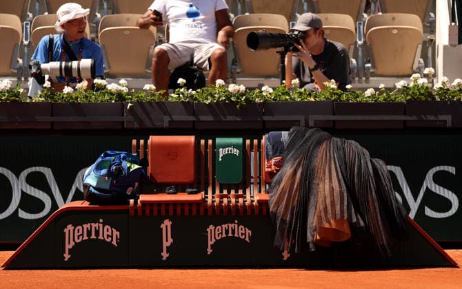 Naomi Osaka of Japan wears a gold sequinned dress under a black sequinned long skirt and corset French Open Tennis, Day Three, Tennis, Roland Garros, Paris, France - 26 May 2026Paris Roland Garros France EDITORIAL USE ONLY No use with unauthorised audio, video, data, fixture lists, club league logos or live services. Online in-match use limited to 120 images, no video emulation. No use in betting, games or single club league player publications.  Copyright: xEllaxLing Shutterstockx 16898259k