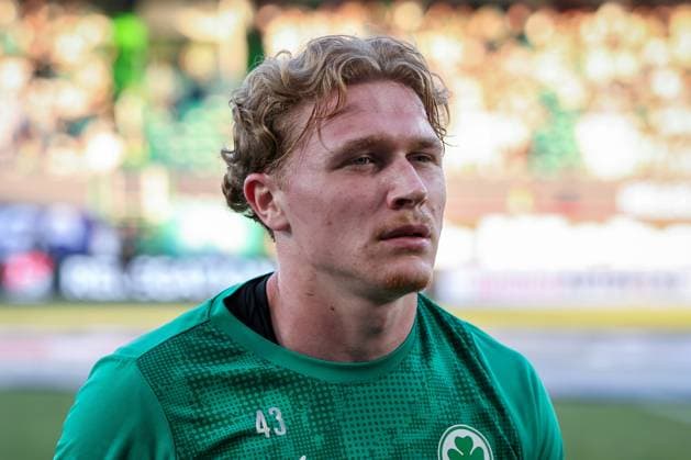 Silas Joel Pruefrock 43 Spvgg Greuther Fuerth , SpVgg Greuther Fuerth vs Rot Weiss Essen, Fußball, Maenner, Relegation, 2 Bundesliga, DFL, Saison 2025 2026, Rueckspiel, 26 05 2026 DFB regulations prohibit any use of photographs as image sequences and or quasi video Fuerth Bayern Germany Copyright: xkolbert-press MartinxAgüerax