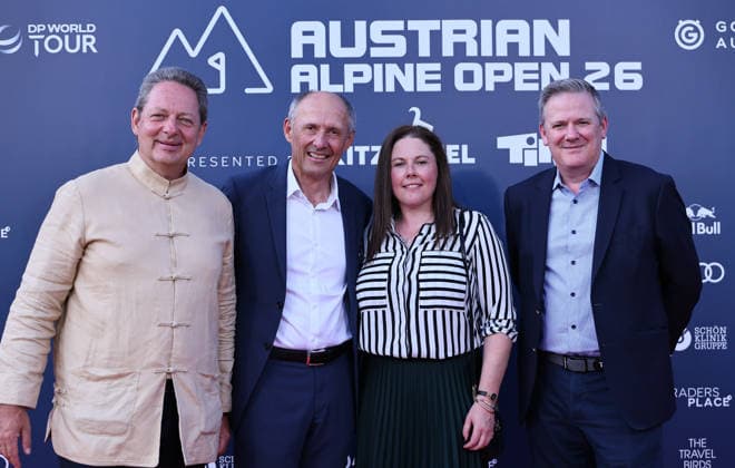 GOLF - Austrian Alpine Open KITZBUEHEL,AUSTRIA,26.MAY.26 - GOLF - DP World Tour, Austrian Alpine Open, GC Kitzbuehel-Schwarzsee-Reith, preview. Image shows Leo Bauernberger (SalzburgerLand) with participants.  GEPAxpictures xAmirxBeganovic