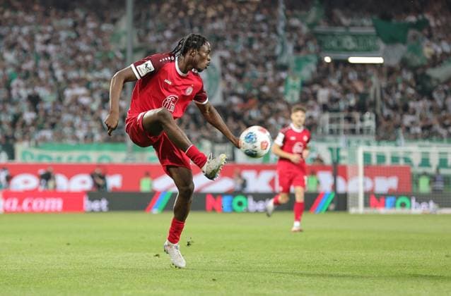 26 05 2026 Soccer season 2025 2026 Relegation 2 Soccer Bundesliga second leg SpVgg Greuther Fürth Kleeblatt Rot Weiss Essen RWE Sportfoto Zink DaMa xdaxmax DFL regulations prohibit any use of photographs as image sequences and or quasi video only for editorial use Dickson Abiama 11, Rot Weiss Essen