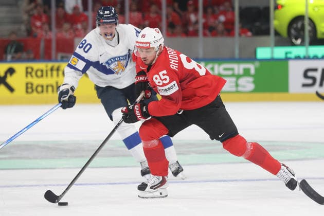 26 05 2026 Swiss Life Arena Zurich , SWITZERLAND, Mens Ice Hockey IIHF World Championship Zurich 2026 Group A SUI FIN Sven Andrighetto SUI