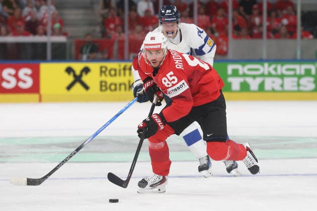 26 05 2026 Swiss Life Arena Zurich , SWITZERLAND, Mens Ice Hockey IIHF World Championship Zurich 2026 Group A SUI FIN Sven Andrighetto SUI