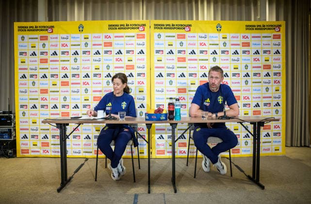 260527 Head coach Graham Potter of the Swedish men s national football team during a press conference on May 27, 2026 in Stockholm Photo Jonathan Näckstrand BILDBYRAN COP 94 JN0274 fotboll football soccer fotball landskamp presskonferens press conference sverige sweden sverige a fifa world cup vm bbeng  Copyright: JONATHANxNÄCKSTRAND BB260527JN001