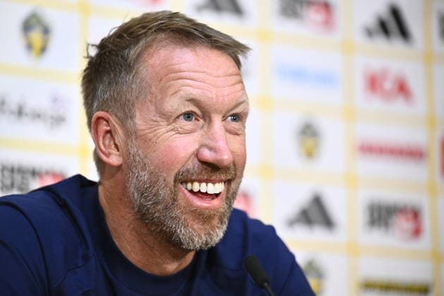 STOCKHOLM, SWEDEN 20260527 Swedens national team captain Graham Potter, during a press conference as the national team gathers for the World Cup STOCKHOLM SWEDEN x10060x  Copyright: xHenrikxMontgomery TTx PRESS MEETING WITH GRAHAM POTTER